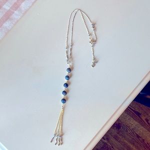 Long mixed metal necklace